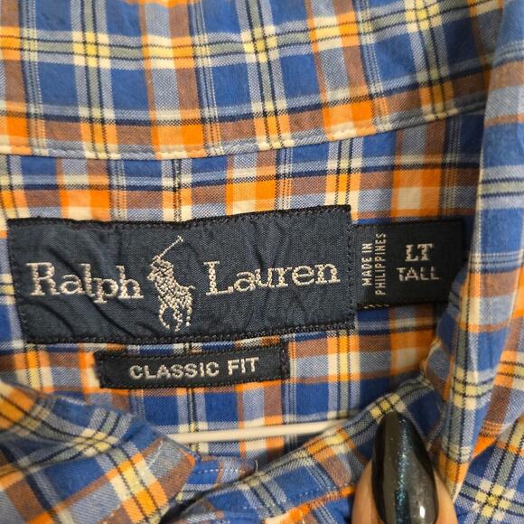 Ralph Lauren Classic Fit Plaid Button Down Shirt Men’s LT Large Tall Cotton - Picture 2 of 8